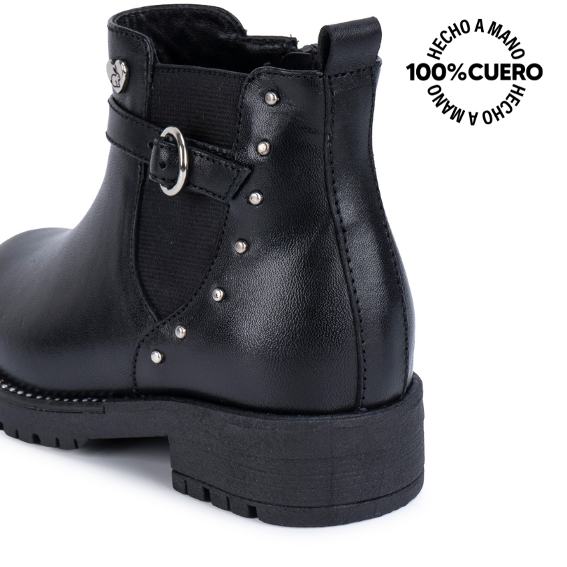 BOTIN BASICO YADIRA-2615 NEGRO RABBIT CUERO - 3