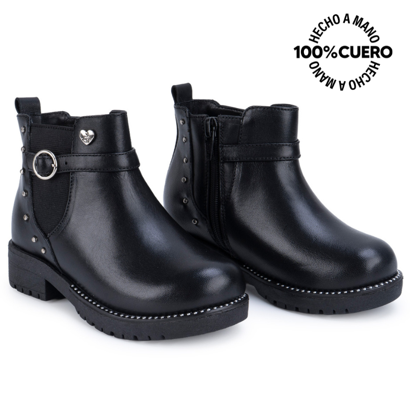 BOTIN BASICO YADIRA-2615 NEGRO RABBIT CUERO - 4