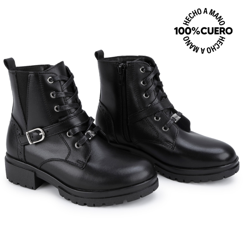 BOTIN DERBY YADIRA-2620 NEGRO RABBIT CUERO - 4