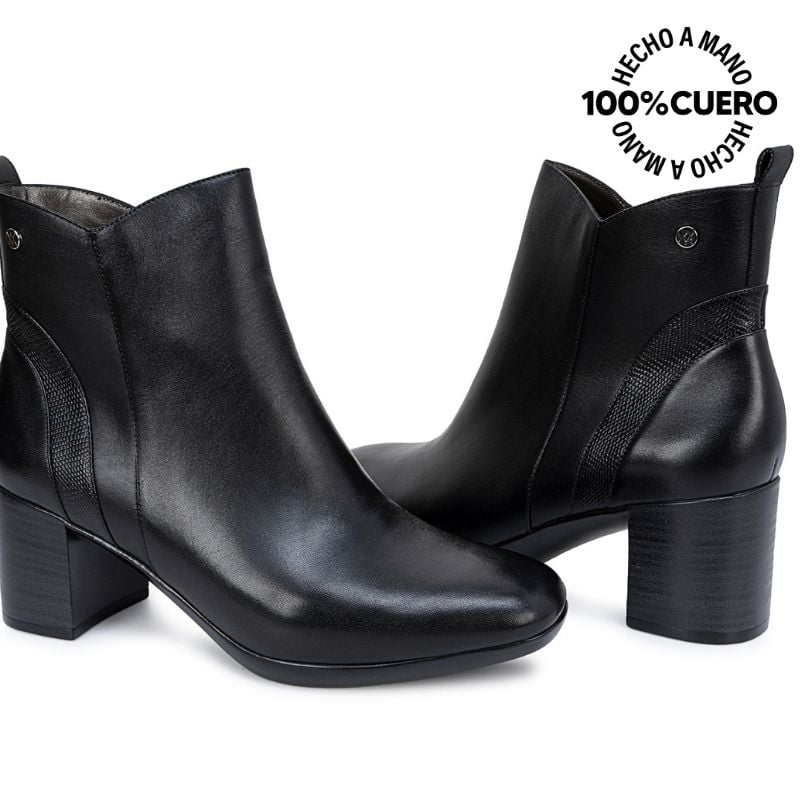 BOTIN BASICO DAYA-2612 NEGRO CUERO VIALE - 2