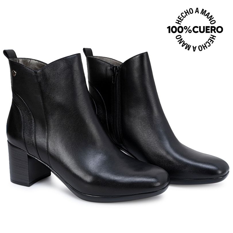 BOTIN BASICO DAYA-2612 NEGRO CUERO VIALE - 4