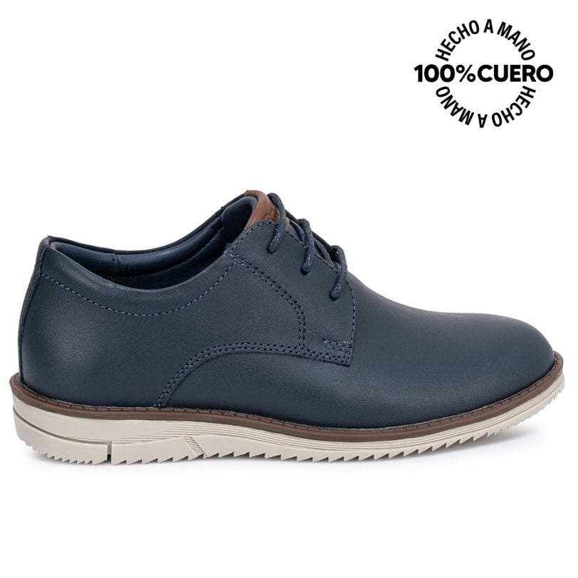 ZAPATO DERBY ANGEL-2635 AZUL CUERO RABBIT - 1