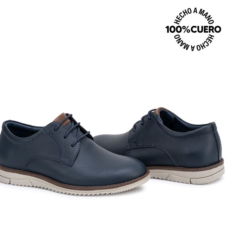 ZAPATO DERBY ANGEL-2635 AZUL CUERO RABBIT - 2