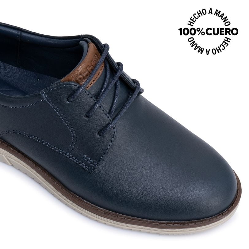 ZAPATO DERBY ANGEL-2635 AZUL CUERO RABBIT - 3