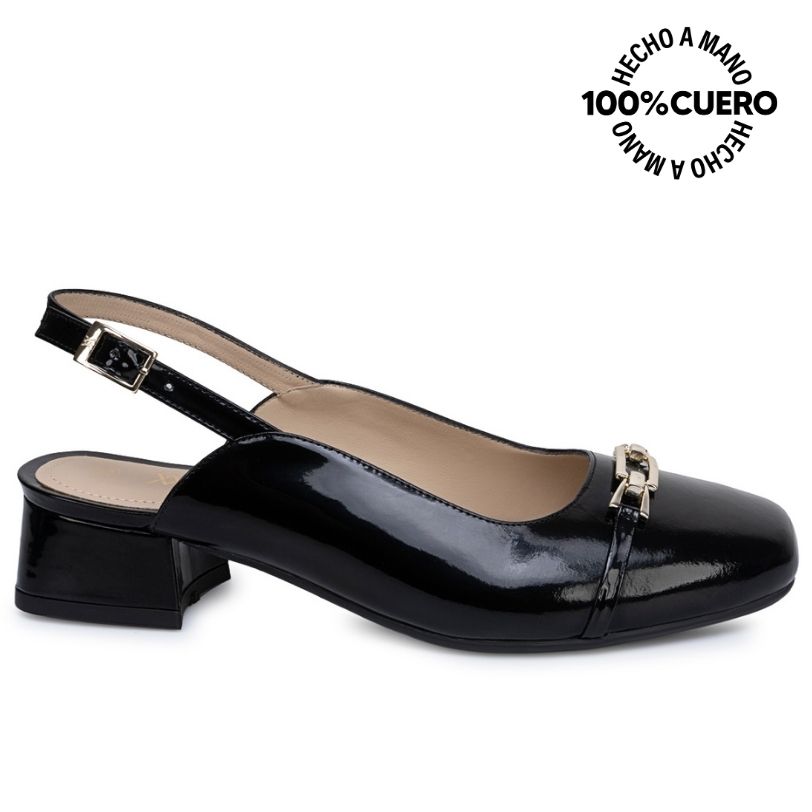 ZAPATO STILETTO ALE-2641 NEGRO CUERO VIALE - 1