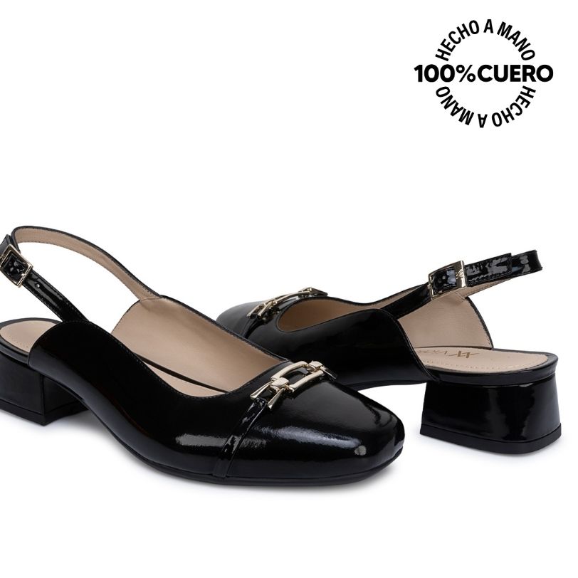 ZAPATO STILETTO ALE-2641 NEGRO CUERO VIALE - 2