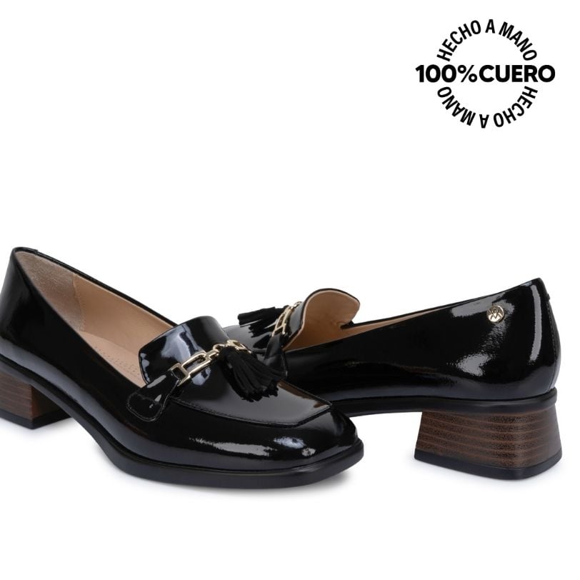 ZAPATO MOCASÍN MARI-2602 NEGRO CUERO VIALE - 2