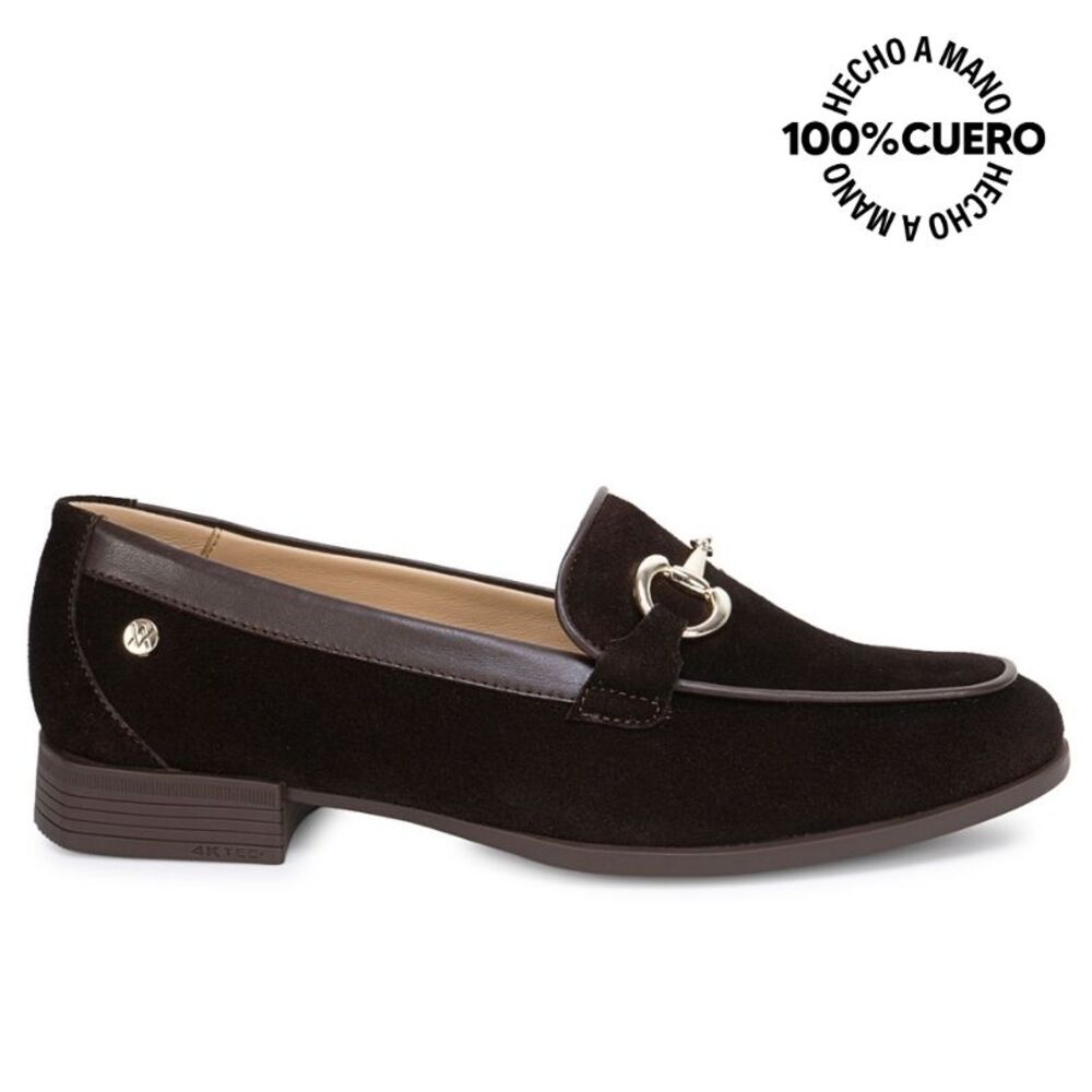 ZAPATO MOCASÍN LE-2616 CHOCOLATE CUERO VIALE - 2