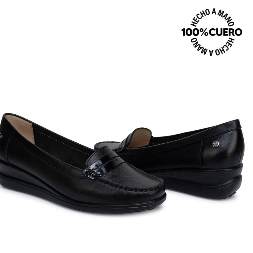 ZAPATO MOCASÍN DK-2612 NEGRO VIALE CUERO - 2