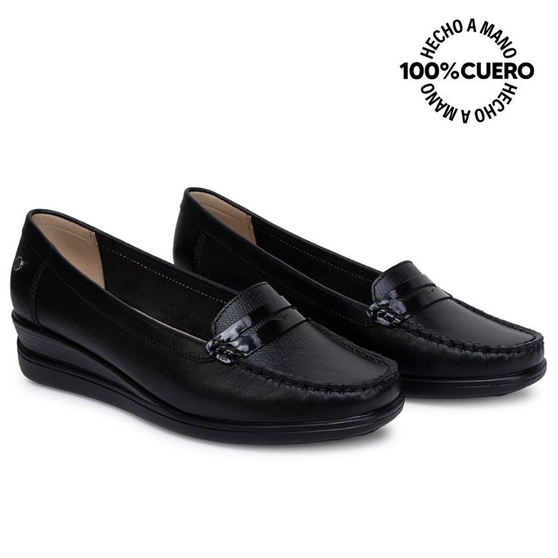 ZAPATO MOCASÍN DK-2612 NEGRO VIALE CUERO - 4