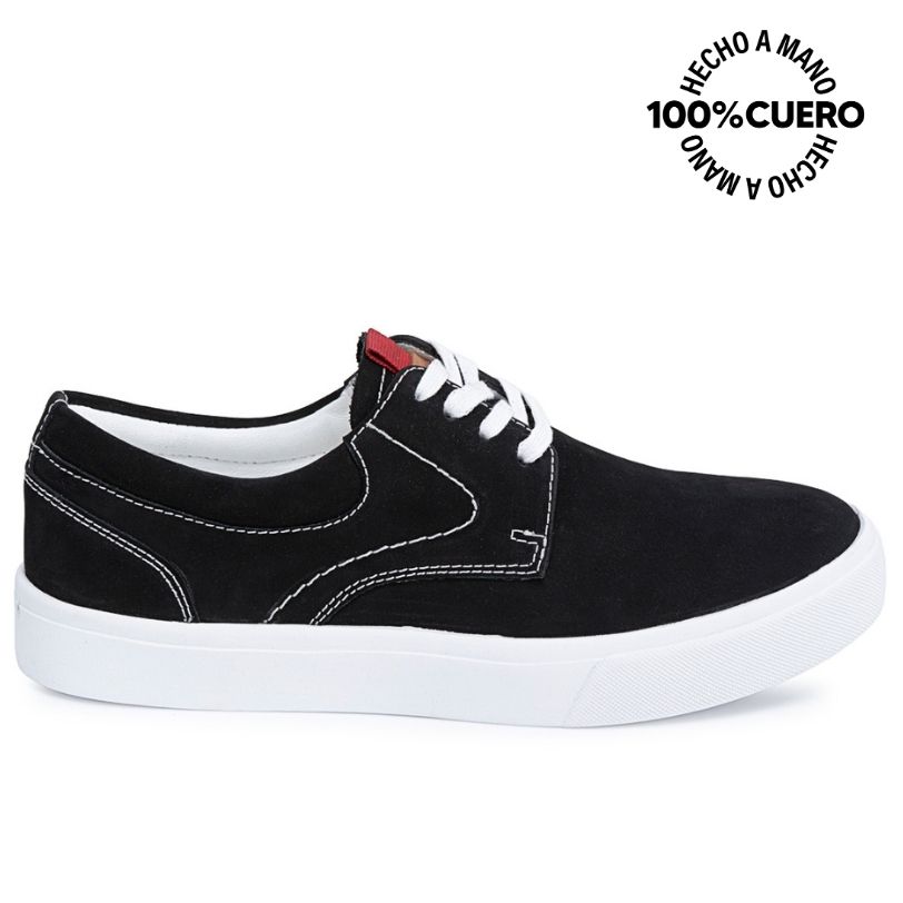 ZAPATILLA BASICO ANDREI-2605 NEGRO RABBIT CUERO - 1