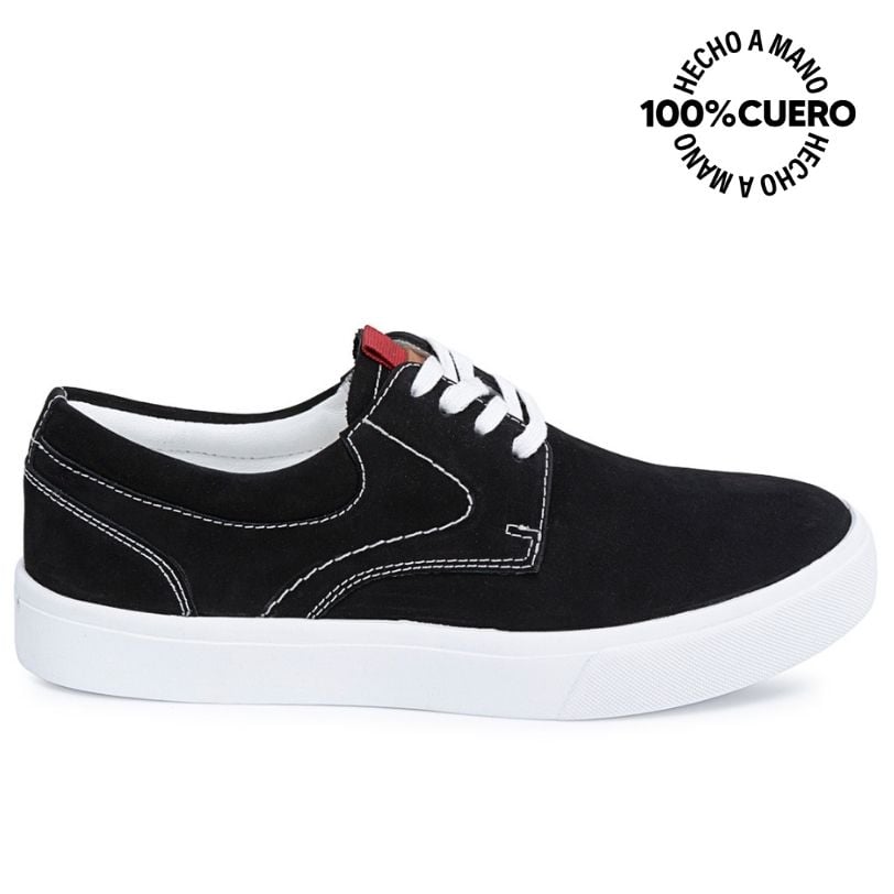 ZAPATILLA BASICO ANDREI-2605 NEGRO RABBIT CUERO - 1