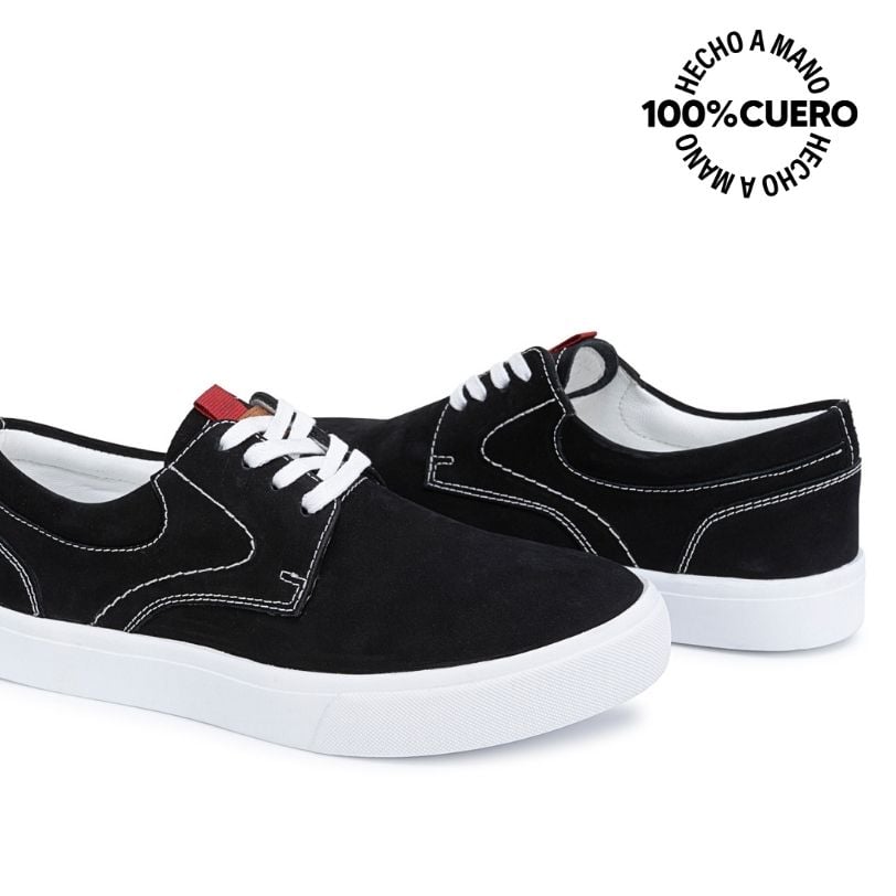 ZAPATILLA BASICO ANDREI-2605 NEGRO RABBIT CUERO - 2