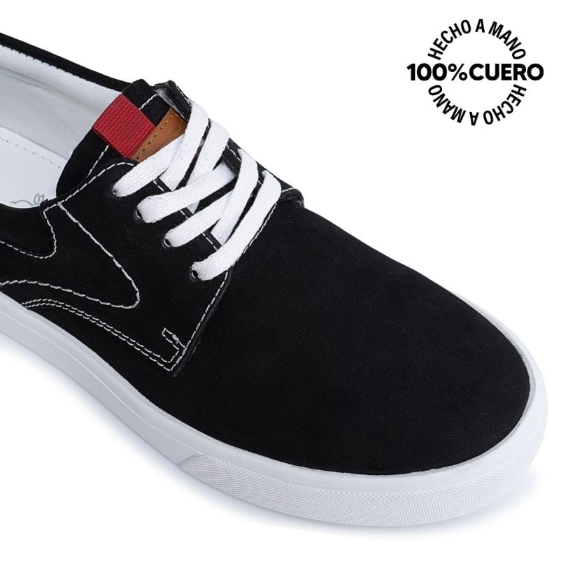 ZAPATILLA BASICO ANDREI-2605 NEGRO RABBIT CUERO - 3