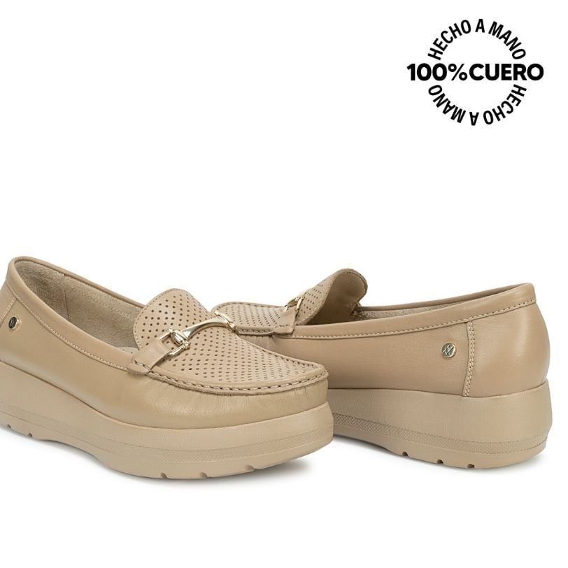 ZAPATO MOCASÍN DOM-2608 VISON VIALE CUERO - 2