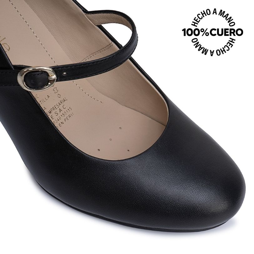 ZAPATO REINA ALE-2637 NEGRO VIALE CUERO - 3