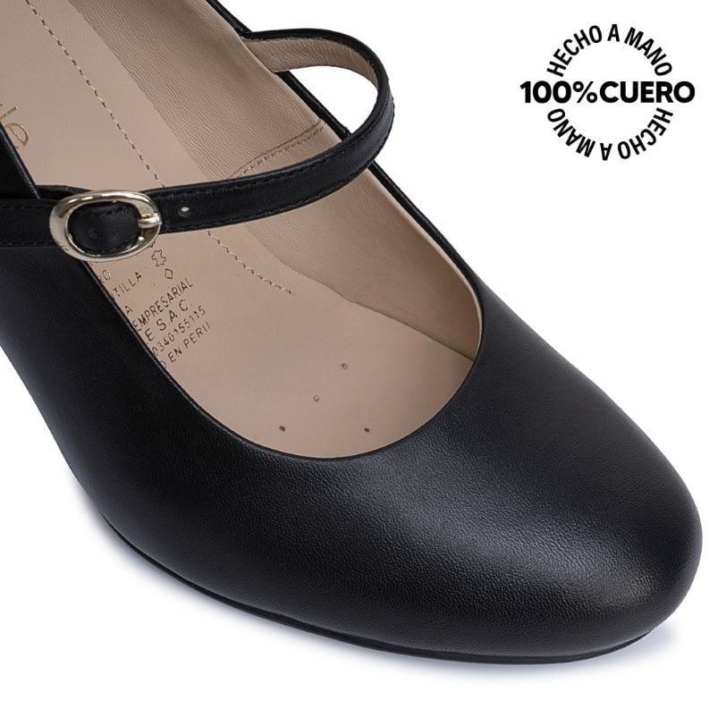ZAPATO REINA ALE-2637 NEGRO VIALE CUERO - 3