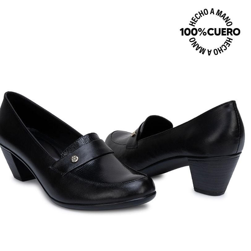 ZAPATO MOCASÍN DK-2611 NEGRO VIALE CUERO - 2
