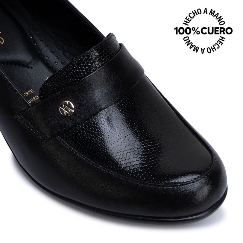 ZAPATO MOCASÍN DK-2611 NEGRO VIALE CUERO - 3