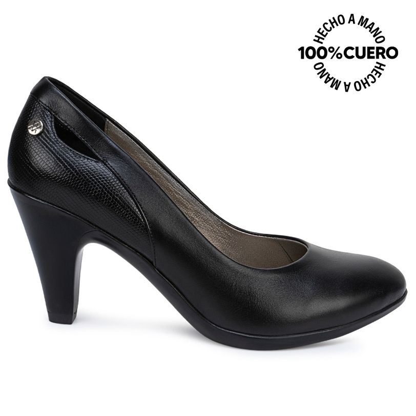 ZAPATO REINA ECO-2615 NEGRO VIALE CUERO - 1