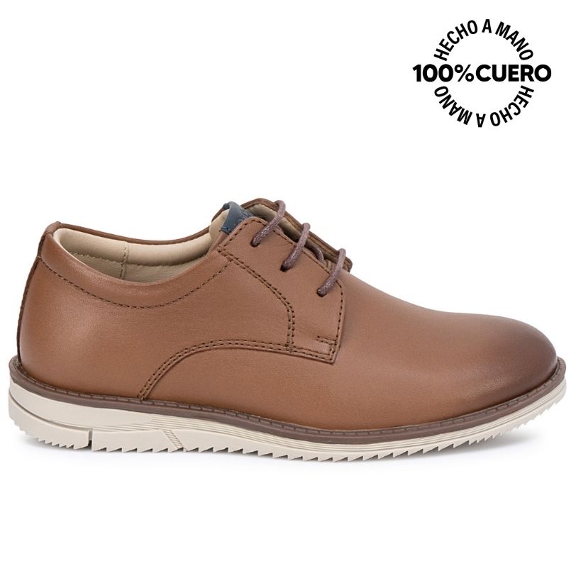 ZAPATO DERBY ANGEL-2635 TOFFE RABBIT CUERO - 1
