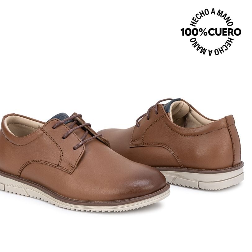 ZAPATO DERBY ANGEL-2635 TOFFE RABBIT CUERO - 2