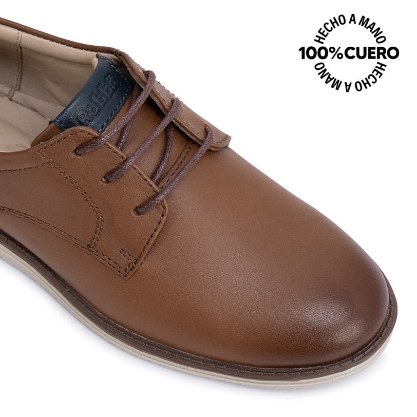 ZAPATO DERBY ANGEL-2635 TOFFE RABBIT CUERO - 3