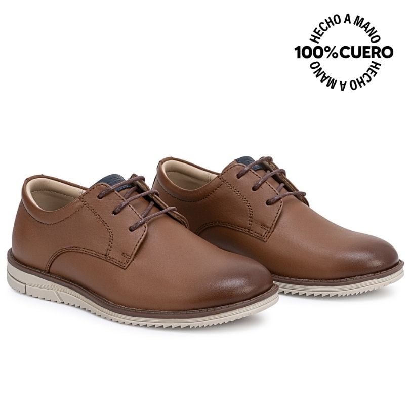 ZAPATO DERBY ANGEL-2635 TOFFE RABBIT CUERO - 4