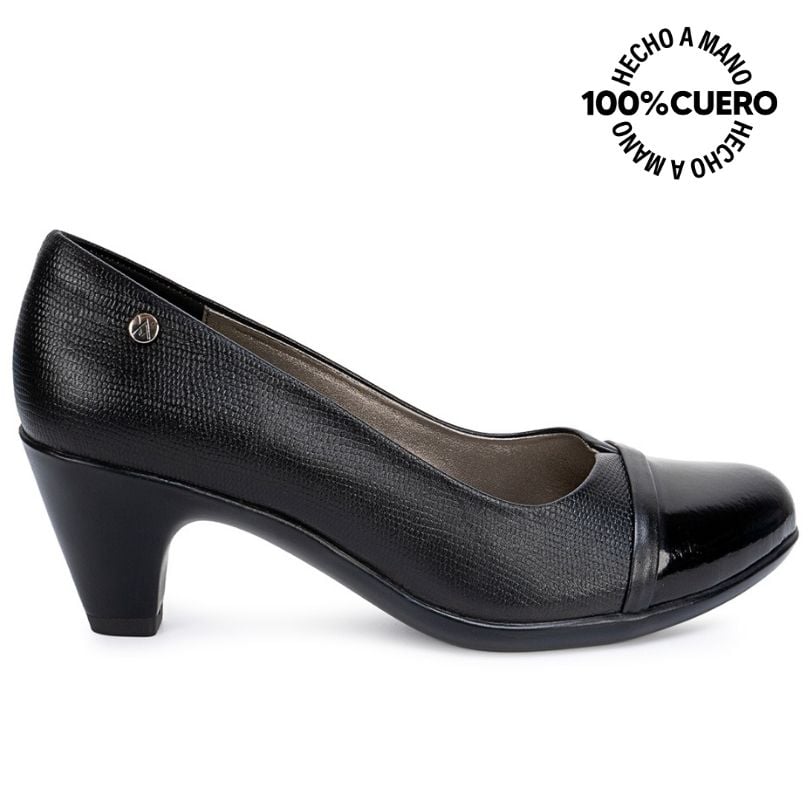 ZAPATO REINA ECO-2618 NEGRO VIALE CUERO - 1