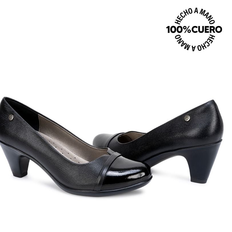 ZAPATO REINA ECO-2618 NEGRO VIALE CUERO - 2