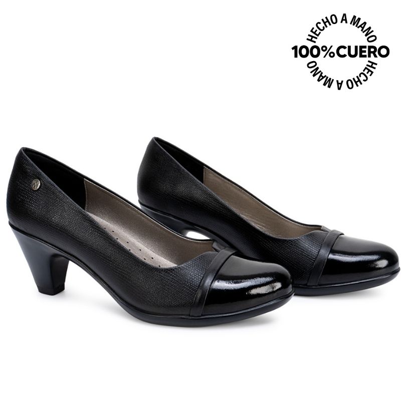 ZAPATO REINA ECO-2618 NEGRO VIALE CUERO - 4