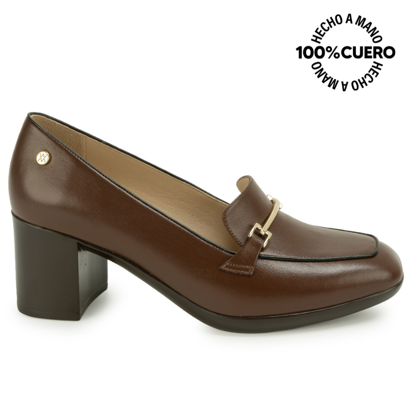 ZAPATO MOCASÍN CASUAL DAYA-2616 MARRON VIALE CUERO - 1