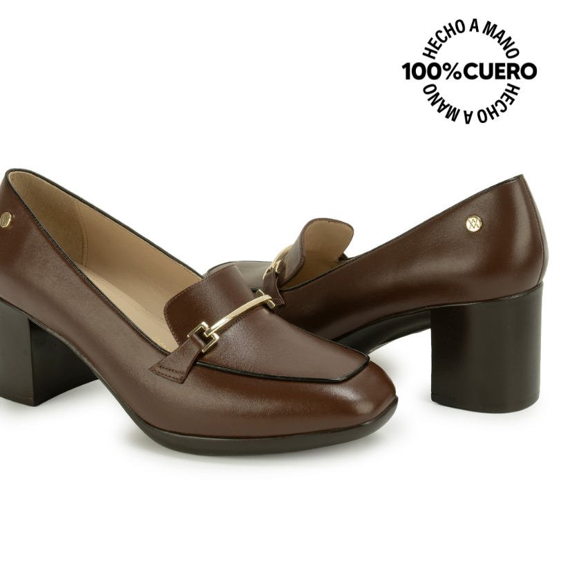 ZAPATO MOCASÍN CASUAL DAYA-2616 MARRON VIALE CUERO - 2