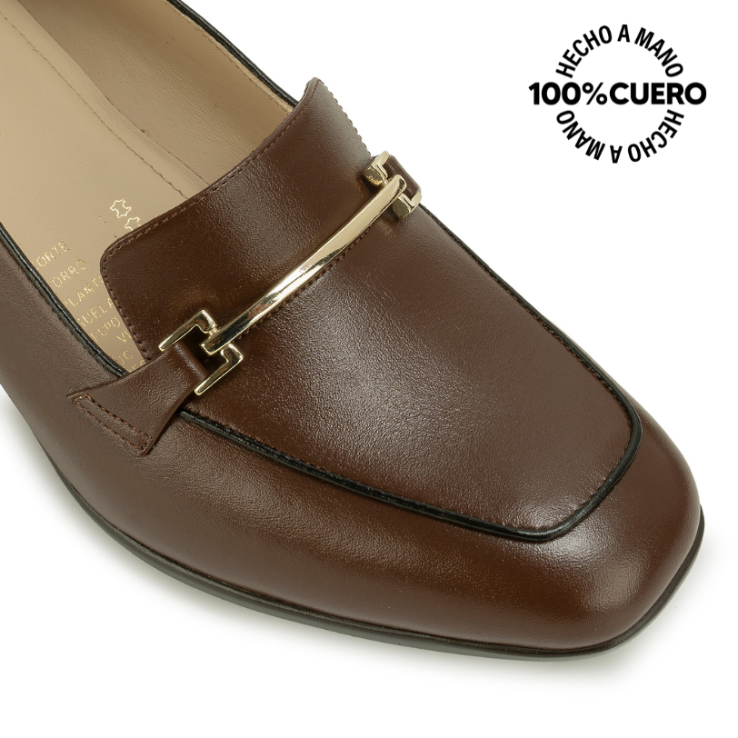 ZAPATO MOCASÍN CASUAL DAYA-2616 MARRON VIALE CUERO - 3