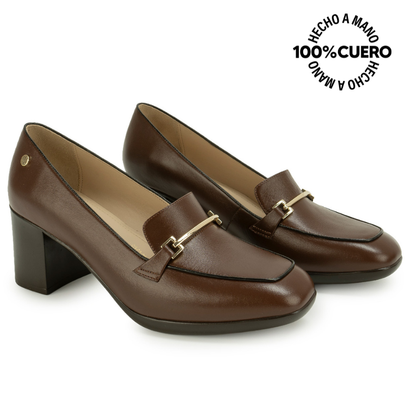 ZAPATO MOCASÍN CASUAL DAYA-2616 MARRON VIALE CUERO - 4