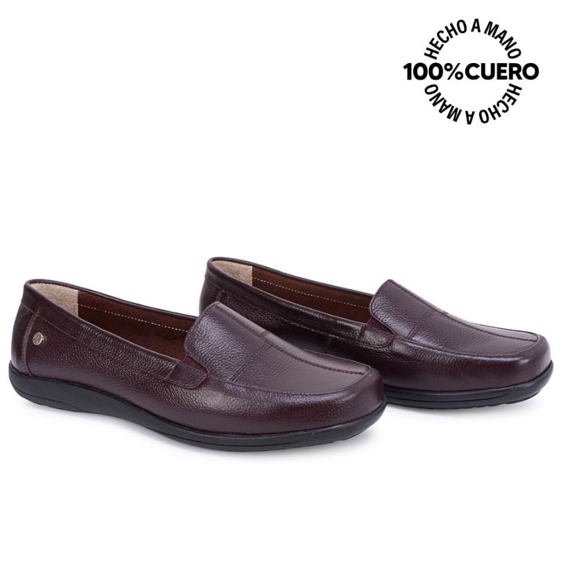 ZAPATO MOCASÍN DOM-2602 VINO VIALE CUERO - 4