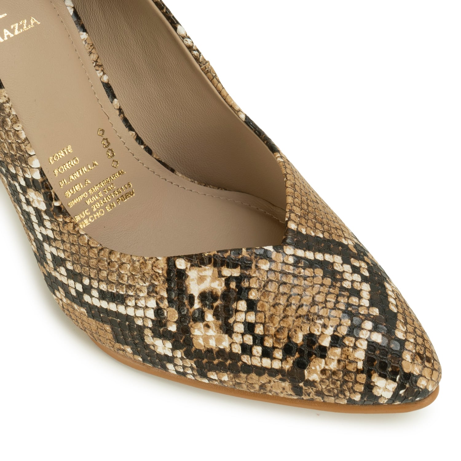 ZAPATO STILETTO DON-2638 PITON/CARAMELO PIAZZA - 3