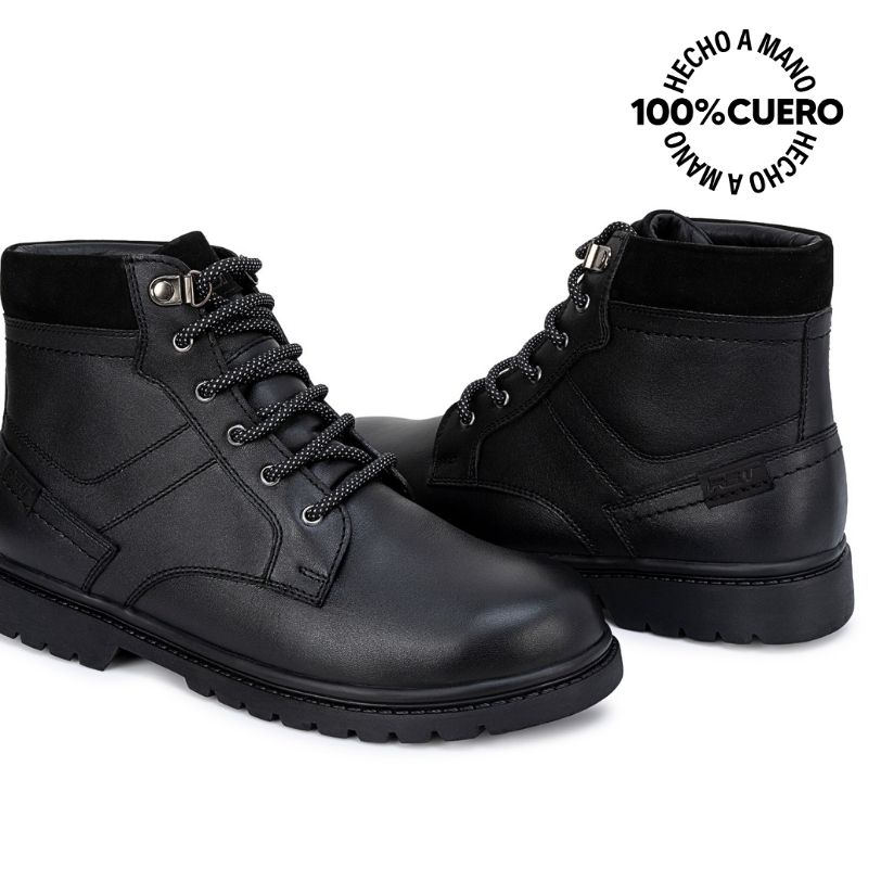 BOTIN DERBY ANGEL-2641 NEGRO RABBIT CUERO - 2