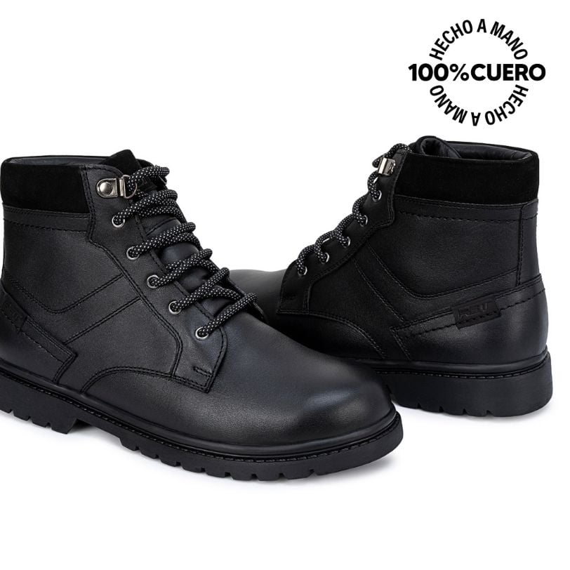 BOTIN DERBY ANGEL-2641 NEGRO RABBIT CUERO - 2