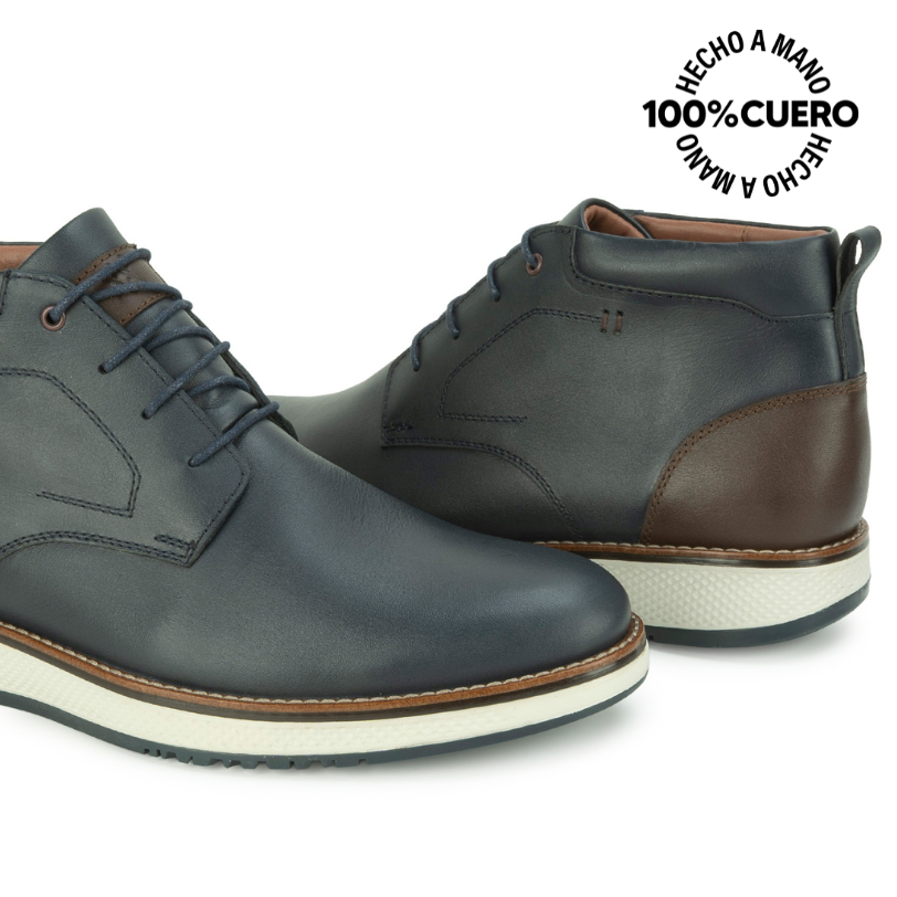 BOTIN DERBY ANGELO-2619 AZUL VIALE HOMME CUERO - 2