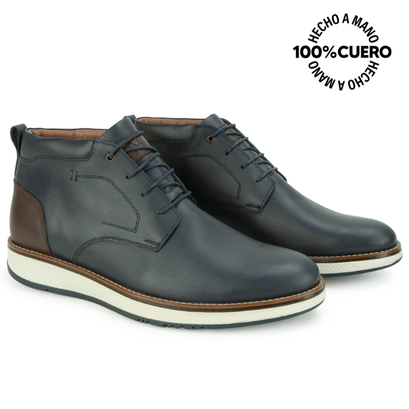 BOTIN DERBY ANGELO-2619 AZUL VIALE HOMME CUERO - 4