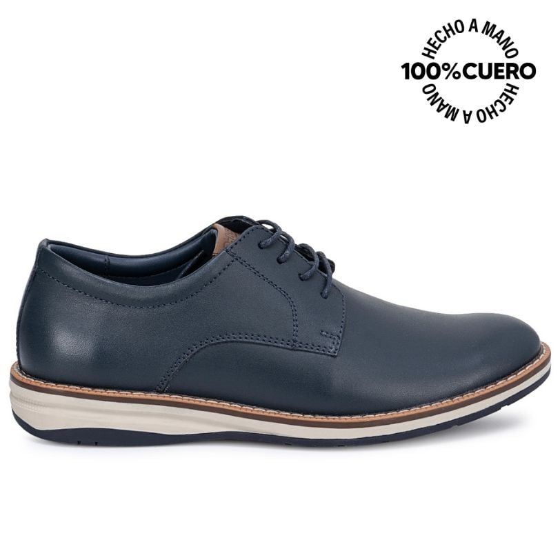 ZAPATO DERBY ANGEL-2636 AZUL RABBIT CUERO - 1