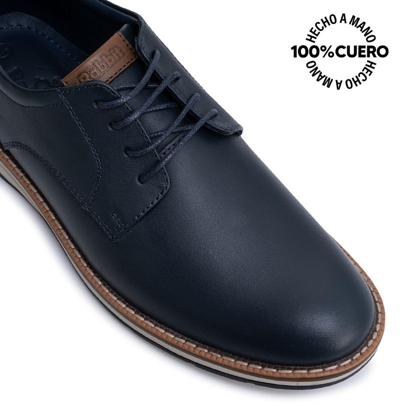 ZAPATO DERBY ANGEL-2636 AZUL RABBIT CUERO - 3
