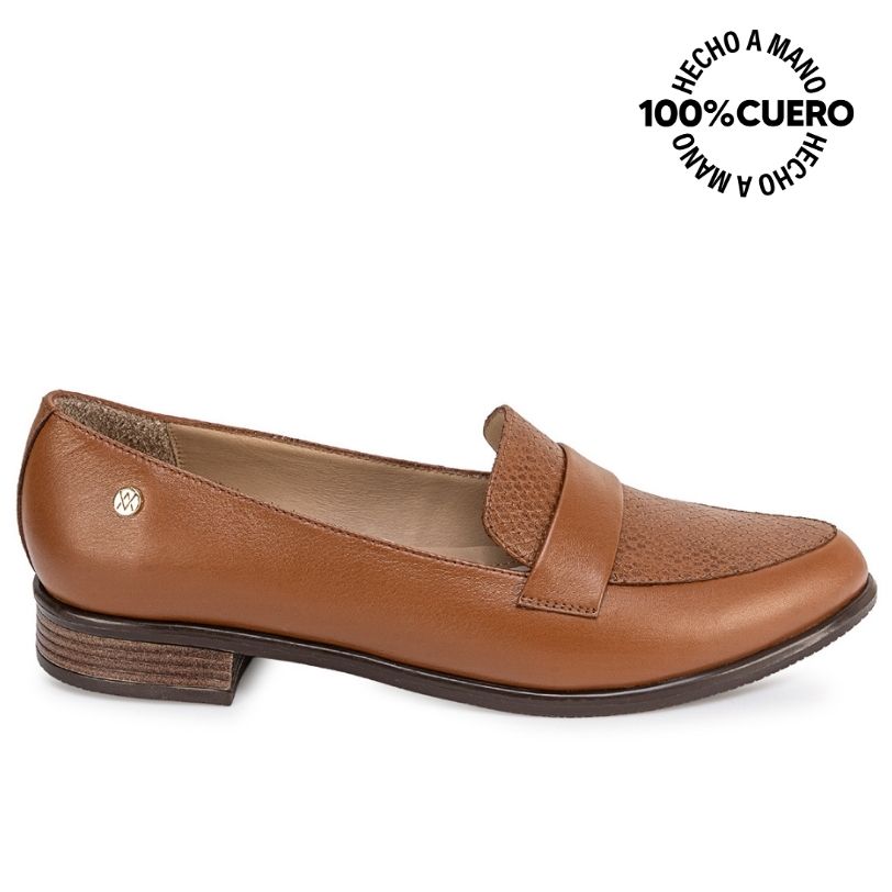 ZAPATO MOCASÍN CASUAL AVE-2641 NATURAL CUERO VIALE - 1