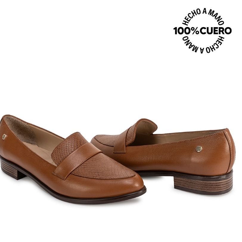 ZAPATO MOCASÍN CASUAL AVE-2641 NATURAL CUERO VIALE - 2