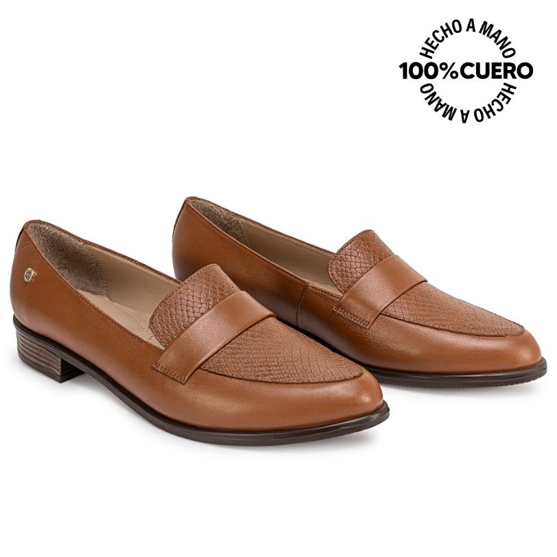 ZAPATO MOCASÍN CASUAL AVE-2641 NATURAL CUERO VIALE - 4
