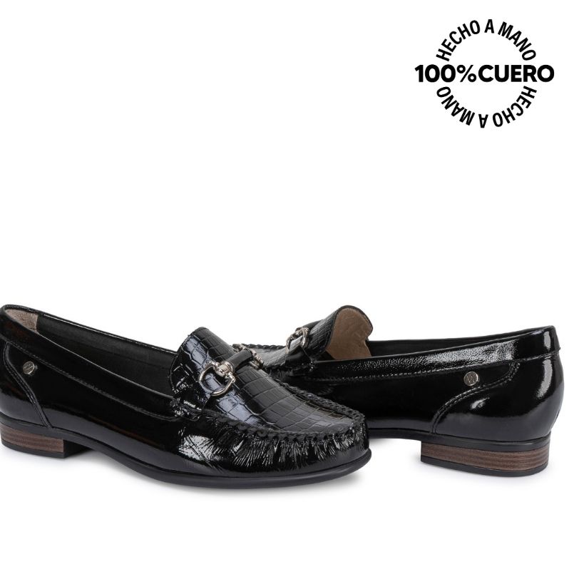 ZAPATO MOCASÍN CASUAL DENI-2606 NEGRO CUERO VIALE - 2