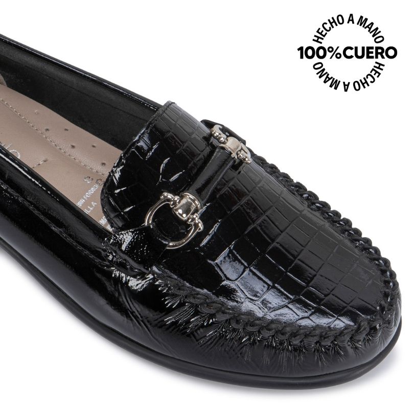 ZAPATO MOCASÍN CASUAL DENI-2606 NEGRO CUERO VIALE - 3