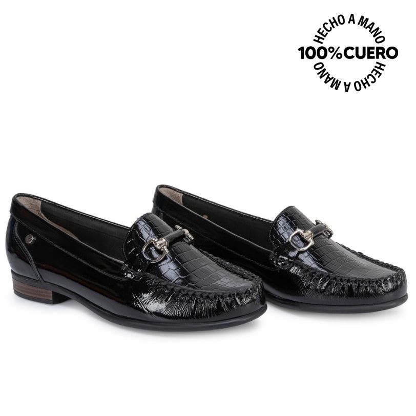 ZAPATO MOCASÍN CASUAL DENI-2606 NEGRO CUERO VIALE - 4
