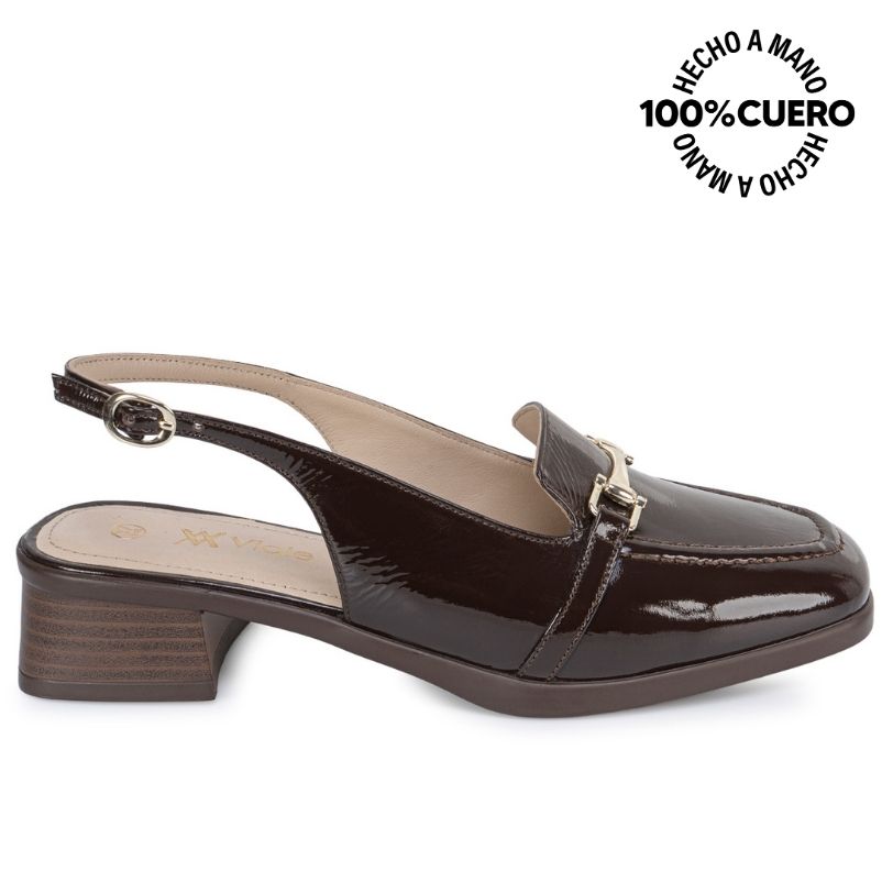 ZAPATO MEDIA ESTACION MOCASÍN VESTIR TASTE-2630 CHOCOLATE CUERO VIALE - 2